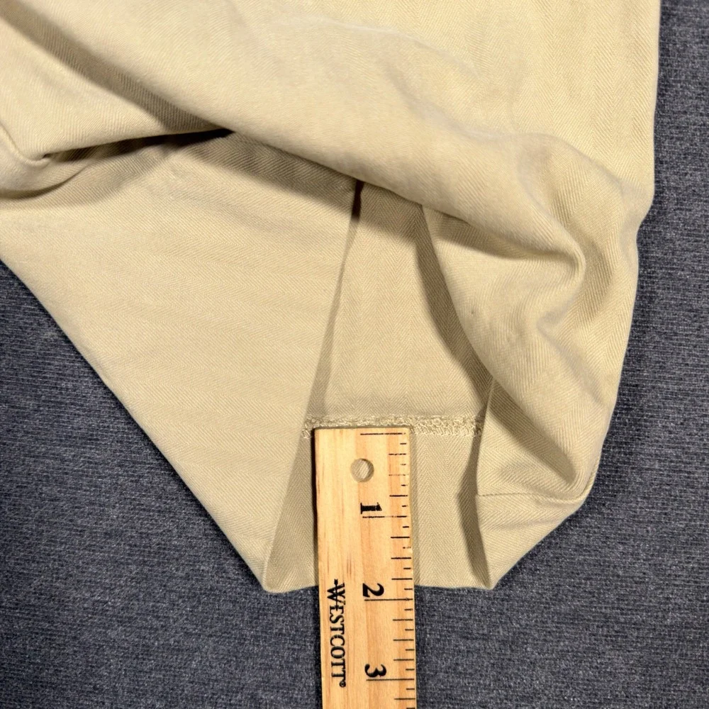 Tommy Bahama Pleated Pants Mens 34x27 Tan Silk Casual Chino Beach Vacation Hem